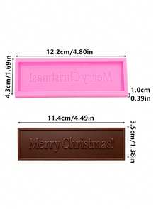2pcs/Set Liquid Silicone Material Silicone Mold English Letter Merry Christmas! Happy New Year! Square Chocolate Mold Suitable For Christmas And New Year - View 8