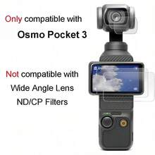 4片装 Osmo Pocket 3/4 镜头及屏幕保护膜套装，[2片镜头膜 + 2片屏幕膜]，钢化玻璃材质，9H硬度，防刮防气泡 - 2pcs鏡頭保護膜+2pcs螢幕保護貼 - 查看 6