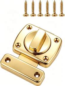 1pc Zinc Alloy Rotating Door Lock, Flip Twist Door Latch Lock, Left/Right Universal Security Sliding Lock, With Installation Screws, Waterproof Privacy Lock, Suitable For Bathroom, Bedroom, Cabinet, Pet Cage, Door - Multi-color - View 11