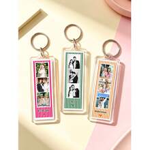 Custom 1pc/3pcs Photo & Text Long Acrylic Keychain, Couple Keychain, Birthday Gift, Christmas Gift, Anniversary Gift - Long Keychain - View 11