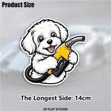 5.5 Inch Maltese Dog Gas Cap Sticker, Cute Fuel Tank Cover Vinyl Decal, Funny Puppy Car Sticker, Waterproof Bumper Sticker, Dog Lover Car Decoration, Motorcycle Sticker - Maltese - View 8