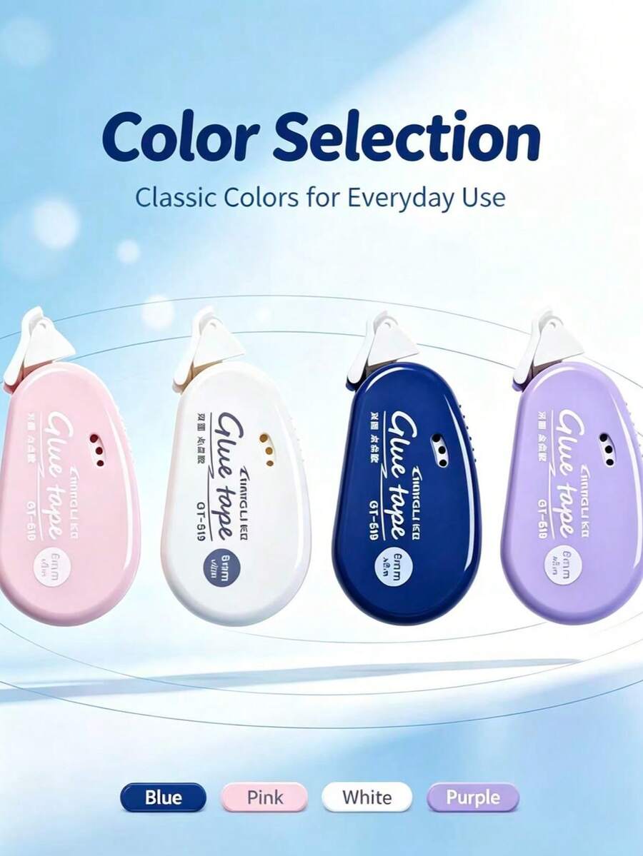 Highly Attractive Macaron Color Dot Glue, Student Double-Sided Adhesive, Smooth Dispensing Without Clogging, Clean Adhesion Without Residue, Wrinkle-Resistant, Paper-. Compact Design, Easy To Carry. Suitable For Scrapbooking, Card Making, Photo Album Decoration, Homework Paper Pasting, DIY Crafts, Ticket Fixing. Precise Glue Control, No Overflow To Stain The Image. Hot-Selling Stationery, Essential For Students' Daily Learning And Scrapbooking Enthusiasts. - Multicolor - View 1