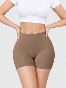 Women's Seamless Shaping Boy-Cut Panties, Tummy Control Body-Shaping Shorts For Under Skirts - Mocha Brown - View 9