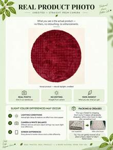 1pc Burgundy Round 3D Fluffy Bubble Rug, Christmas Decoration Mat, New Year Festive Decor, Suitable For Bedroom Living Room, Luxury Soft Plush Round Carpet, Bedroom Living Room Home Decor, Bedroom Carpet, Rug, Area Rug, Mat, Home Decor, New Year Decor, Winter Decor, Room Decor, Washable Carpet, Floor Decor - Multicolor - View 5