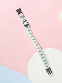Sky Blue Heart Print Soft Pet Collar, Cute Pet Neck Collar, Cat & Dog Accessory, Suitable For Easter, Daily & Holiday Use, For Cats & Small Dogs Indoor/Outdoor, Not Suitable For Large Dogs - Sky Blue - View 8