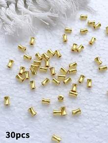 Mixed Set (50/30 Pcs) Bright Gold Spacer Beads – DIY Jewelry Findings For Bracelets, Necklaces, And Earrings - Gold - View 11