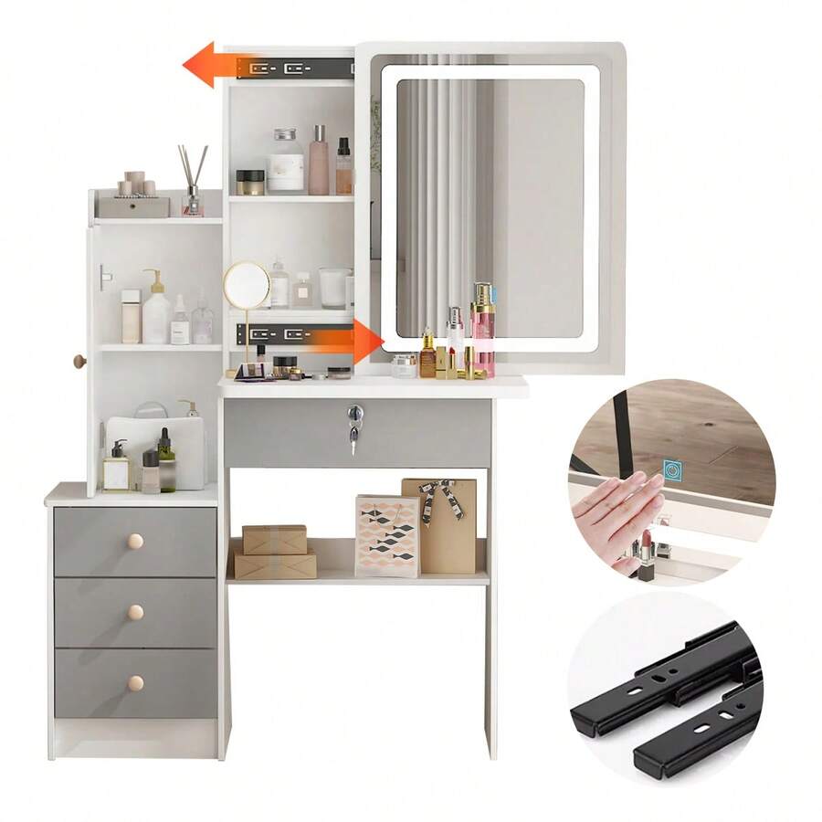 Vanities & Vanity Benches - Grey - View 1