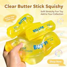 1 buah Mainan Squishy Stik Mentega, Karet Lembut dengan Daya Pantul Tidak Lambat, Bentuk Balok Mentega Realistis, Mainan Remas Penghilang Stres, Hadiah Sensorik untuk Dekorasi Natal Kantor Anak-anak - MultiWarna - View 3