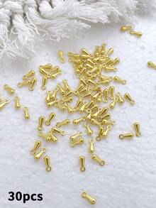Mixed Set (50/30 Pcs) Bright Gold Spacer Beads – DIY Jewelry Findings For Bracelets, Necklaces, And Earrings - Gold - View 17