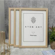 1pc Wooden Photo Frame, Suitable For Photo Wall, Sizes 10*15, 15*20, 20*25cm And A4, Wooden Colorful Photo Frame Stand, Can Be Used For Photo Decoration, Commemorative Gift, Birthday Gift, Graduation Gift, Etc. - A - View 3
