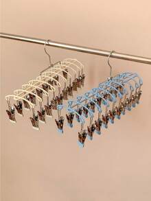 20pcs Metal Clothes Clips Drying Rack, Home Socks & Underwear Drying Rack, Rust-Proof Multi-Functional Balcony Clothes Clips Rack, Portable Small Item Drying Stand, Student Dorm Space-Saving Clothes Clips Storage Rack, Wind-Proof Design, Suitable For Drying Socks, Underwear, Gloves, Scarves, Sturdy & Durable Multi-Clip Clothes Hanger, Practical Home Drying Accessory - View 7