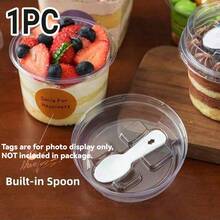 1/20/30/50pcs Transparent Dessert Cups/Tiramisu Boxes With Lids And Spoons, Stackable Dessert Containers, Suitable For Mousse, Fruit, Cake Slices, Bakery Takeout And Home Baking - Multicolor - View 18