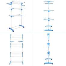 Telescopic Clothes Drying Racks - Blue - View 8