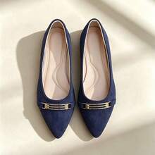 Women's Plus Size Mesh Floral Embroidered Flat Ballet Shoes, Vintage Style Summer Black Cross Elastic Strap - Blue - View 4