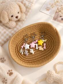 3pcs Cute Star Keychain,Kawaii 3D Star Flocking Animal Bone Charm, Wing Music Note Y2K Bag Charm Pendant For Handbag Purse Backpack Keys - Multicolor - View 2