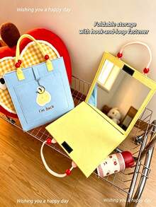 Foldable Full-Length Mirror, Hanging Door Mirror With Portable Storage Bag, Freestanding Wall-Mounted Vanity Mirror, High-Definition Imaging, Suitable For Bedroom, Dorm, Travel - A - View 4