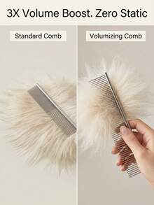 1pc Stainless Steel Pet Grooming Brush, Suitable For Long And Thick Fur, 16cm Length, Designed For Dogs And Cats, Easily Detangles And Gently Removes Shedding Hair, Also Can Be Used As A Flea Comb - Multicolor - View 3