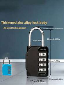 4-Digit Combination Padlock Outdoor Lock Suitable For School, Gym, Sports Field, Fence, Toolbox, Gate, Cabinet, Outdoor, Latch-Style Storage Locker - Lock - View 9