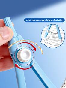 1pc Solid Color Digital Drawing Compass, Precision Locking Knob Ceramic Needle Design, Math Geometry Drawing Stationery Compass - Compass - View 3
