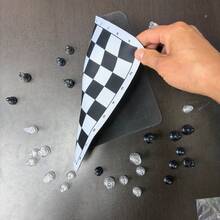 2 Pieces Set Of Transparent Crystal Style Plastic Chess Pieces And Foldable Rubber Chessboard Set, Portable And Rollable Chess, Family Outdoor Travel Board Game - Multicolor - View 5