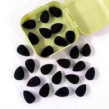 26pcs Black Mini Makeup Sponge Set With Storage Box, Dry & Wet Dual Use Makeup Sponge, Water Drop Shaped Powder Puff, Suitable For Foundation And Concealer, Compact And Portable, Essential Travel Makeup Tool - Multicolor - View 6
