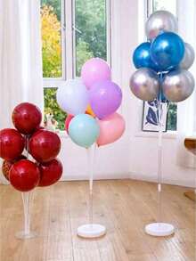 70/130/160cm Adjustable Balloon Column Stand Set, Reusable Balloon Rack With Sturdy Base And Support Rods, Easy Assembly, Suitable For Birthday, Wedding, Engagement, Anniversary, Summer And Christmas Celebration Party Decorations - Multicolor - View 3