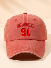 MAKEFGE 1pc Unisex Outdoor Casual Fashion Soft Comfortable Washed Distressed Vintage LOS ANGELES91 Graphic Print Adjustable Size Minimalist Black Multi-Color Curved Brim Baseball Cap Suitable For Daily Wear, Travel, Holiday Gift, Party Street - A - View 23