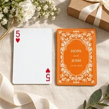 1pc Personalized Custom Name Date Wedding Poker Cards, Vintage Black Floral Back Playing Cards, Wedding Favor Gift For Couples, Party Game Home Decor - Multicolor - View 25