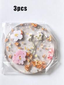 1pc 2D Flat Acrylic Coaster, Printed Decorative Beverage Coaster, Waterproof Outdoor Table Mat, Heat-Resistant Desktop Protector, Ideal Gift For Wedding, Birthday, Mother's Day, Home Dining Table Decor Accessory - Multicolor - View 9