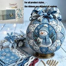 Classic Christmas Patchwork Decoration Set, Santa Claus, Snowman, Christmas Tree, Reindeer Patterns, Vintage Christmas Handmade Sewing Craft Materials, Multiple Classic Christmas Patterns Suitable For Indoor Tabletop And Hanging Holiday Decoration Making, Holiday Home Decor - Christmas Baubles - View 10