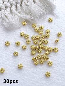 Mixed Set (50/30 Pcs) Bright Gold Spacer Beads – DIY Jewelry Findings For Bracelets, Necklaces, And Earrings - Gold - View 15