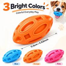TPR Squeaky Soccer Dog Chew Toy, Durable Teeth Cleaning And Grinding Toy, Suitable For Medium And Small Dogs Interactive Fetch Games, Indoor And Outdoor Pet Play Toy - Multicolor - View 2