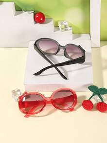 2pcs 3-8Y Girls Cute Bowknot Glitter PC Frame Fashion Eyeglasses For Party & Daily Dressing With Glasses Box - Multicolor - View 9
