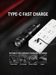 Multifunctional Ultra-Bright Rechargeable Flashlight, 5 Lighting Modes (Including COB Side Light And Magnetic Work Light Function), USB Charging, Adjustable Focus, Suitable For Outdoor Hiking And Camping - Star - View 8