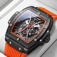 ONOLA Brand Fashion Hollow Skeleton Quartz Watch Sports Waterproof Watches Luminous Wristwatch With Gift Box Birthday Present For Men - A - View 4