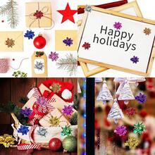 30/50/100/200 Christmas Gift Bows, 2-Inch/3-Inch New Year Ribbon Bows, Self-Adhesive Small Gift Bows For Packaging, Various Star-Shaped Metal Bows (In Random Colors) - Bow Star Flower - View 5