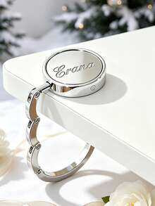 Personalized Engraved Folding Wallet Hook, Customizable Name/Initial/Table Number, Foldable, Suitable For Women's Bag Storage, Desktop Hook, Wedding Guest Gift, Wallet Holder, Office Accessory - Multicolor - View 5