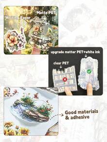 DanSoul Buku Stiker Bertema Gaya Pedesaan Ukuran Besar, 20 Lembar, untuk Dewasa, Bahan Ganda Pra-Potong Tahan Air PET Matte, Bahan Scrapbook, Stiker Estetik, Perlengkapan Kerajinan DIY Junk Journal - Stiker untuk Jurnal - View 9