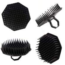 5pcs/3pcs/1pc Portable Finger Ring Shampoo Comb, Head Massage Scratch Comb, Unisex Bathroom Scalp Cleaning Small Comb - A - View 2