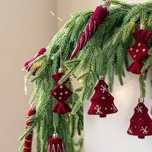 2pcs=1set Christmas Candy Cane Hanging Decor, Christmas Tree Decoration, Window Display, Nordic Style Red Flocked Candy Pendant - Multiple Styles - View 3