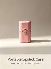 Armani Nude Pink Luxury PU Leather Portable Lipstick Storage Box With Metal Round Buckle Dust-Proof Lip Balm Protective Tube Travel Carry-On Multi-Functional Makeup Organizer For Earrings And Mini Perfume - Pink Lipstick Organizer - View 9