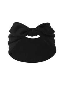 1pc Wide Rabbit Ear Headband For Women, Cute Sweet Girl Solid Color Hairband, Back To School Season Simple Elastic Knotted Bow Hair Accessory - Multicolor - View 19