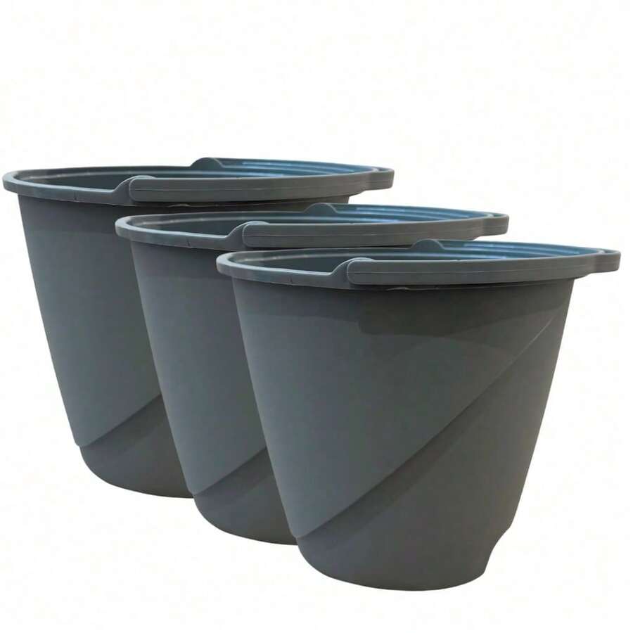 Kit C/3, C/5 ou C/10 Baldes De Plastico Multiuso Super Resistente Com Alça Lindo 8 Litros - kit 3 baldes - azul - Visão 1