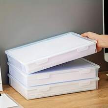 1pc Transparent Large/Medium/Small Document Storage Box, Home Certificate Important Document Storage, Book Stationery Small Item Organizer - Clear - View 5