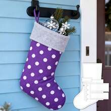 7pcs/Set Creative Christmas Stocking Decorations Sewing Template, Full-Lined Christmas Stocking Sewing Pattern, Three Cuff Styles Including Straight Edge, Wavy Edge And Ruffle Edge, Reusable PET Template, Perfect Christmas Handmade Gift - Festival Style - View 5