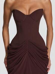 Women Long Dresses - Coffee - View 5
