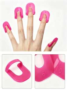 Nail Polish Anti-Spill Model Clip, Nail Edge Gradient Print French Manicure Tool - Pink - View 5