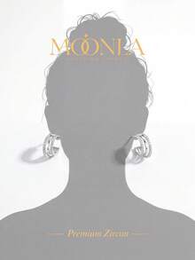 1 Pair Zirconia Triple Layer Earrings, Suitable For Daily Wear, Versatile For Various Outfits, Also Great For Dates And Parties - Style 1 - View 2
