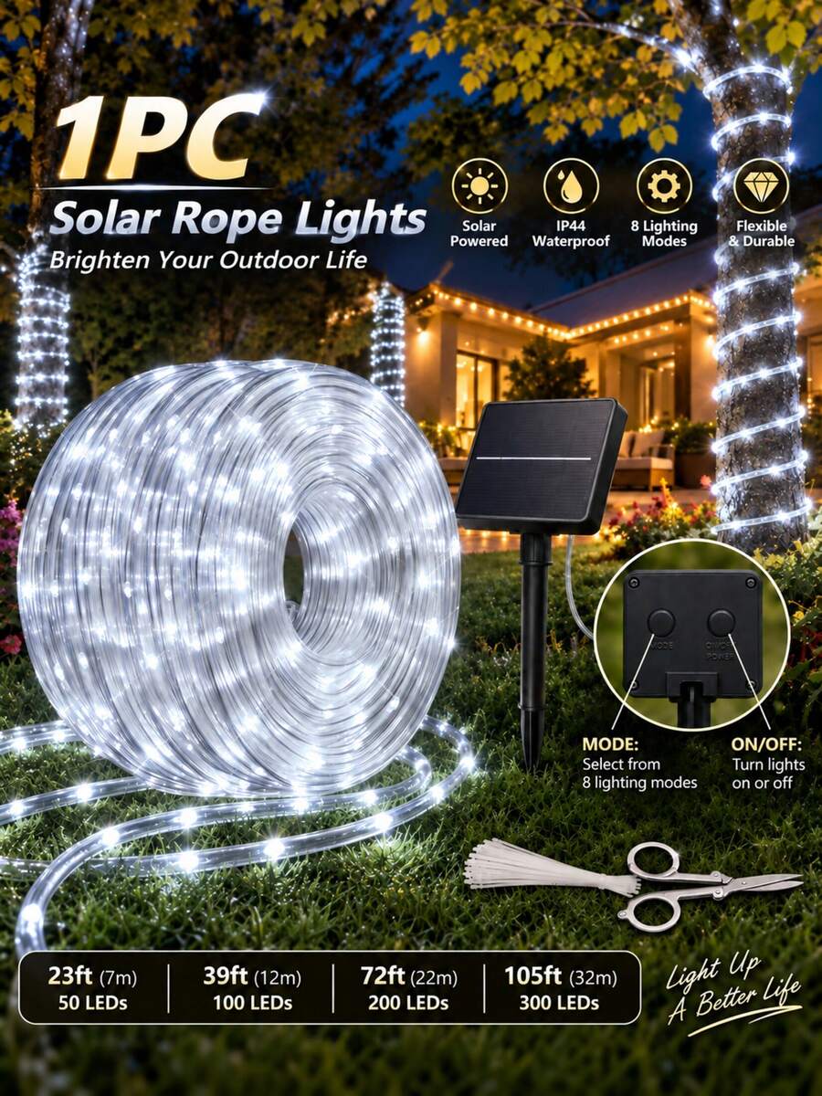 Solar Rope Lights For Camping RV Tent Decor, 7m 50 LEDs / 12m 100 LEDs ...