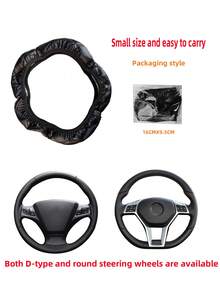 MEIKAXIU 1pc Comfortable Artificial Sheepskin Rhinestone Crown Bling Bling Shiny Car Steering Wheel Cover Without Inner Ring, Suitable For 14.5-15 Inch Car Interior Accessories - Soft Leather Crown - View 4